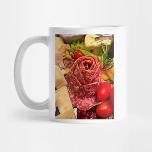 Abstract Pepperoni Rose on a Charcuterie Board Mug